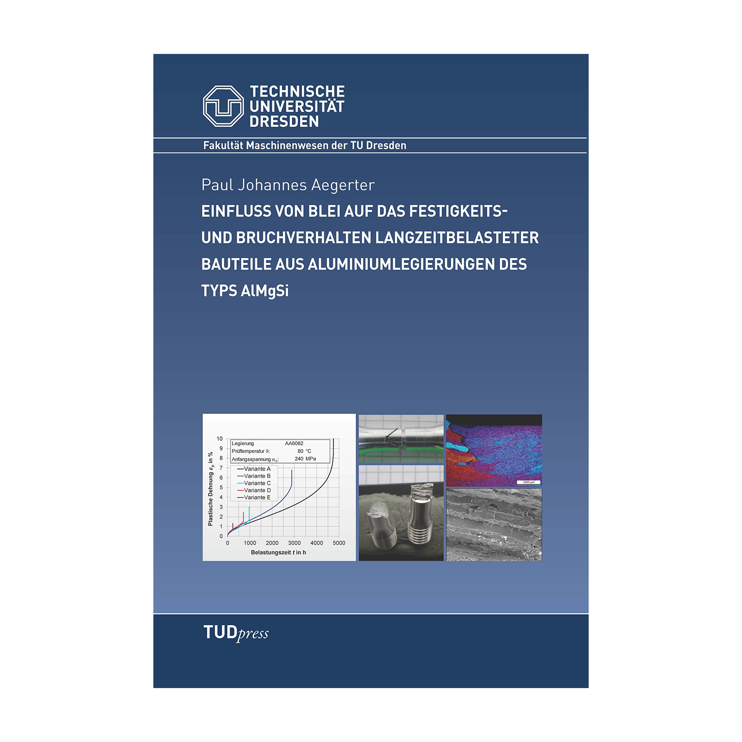 Cover "Einfluss von Blei auf das Festigkeits- und Bruchverhalten langzeitbelasteter Bauteile aus Aluminiumlegierungen des Typs AlMgSi"; © THELEM