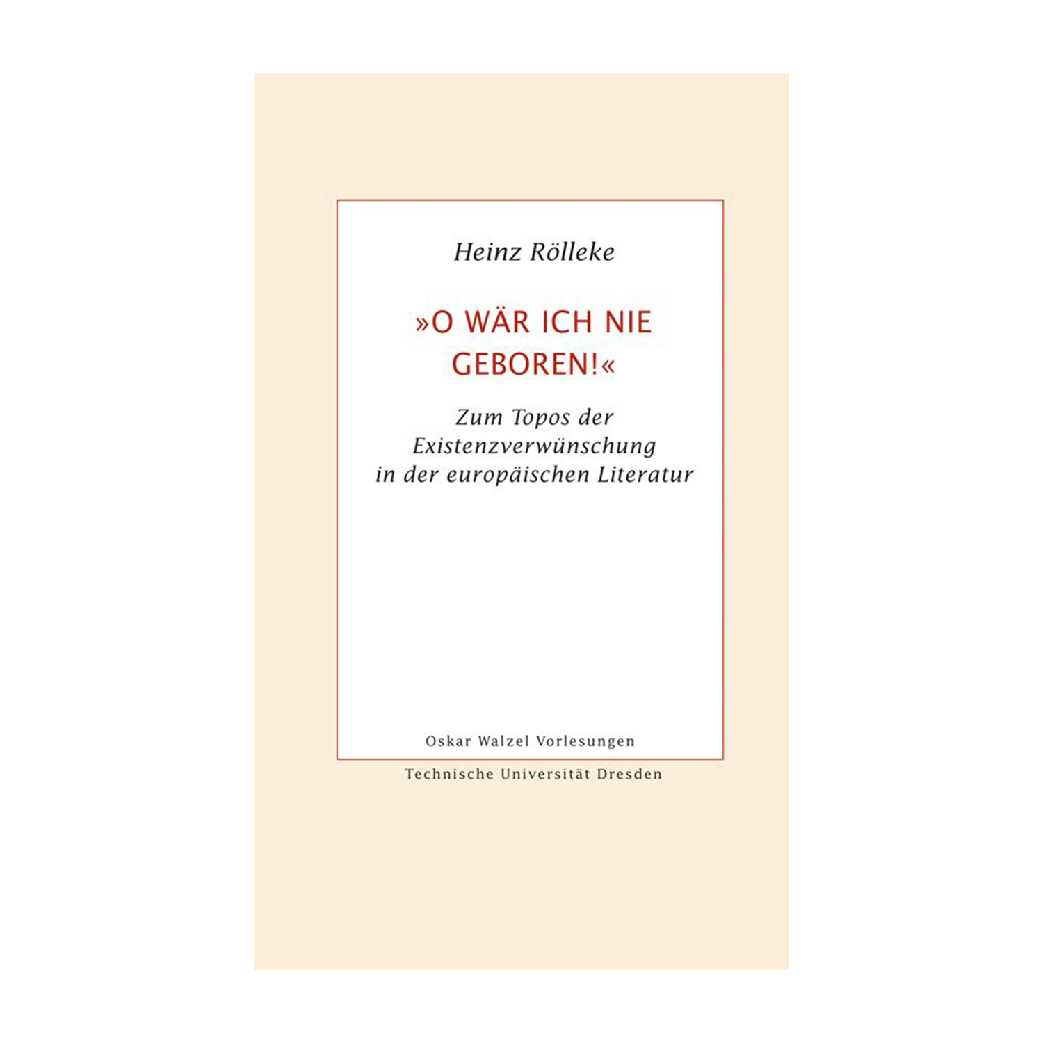 Cover "O wär ich nie geboren!"; © THELEM