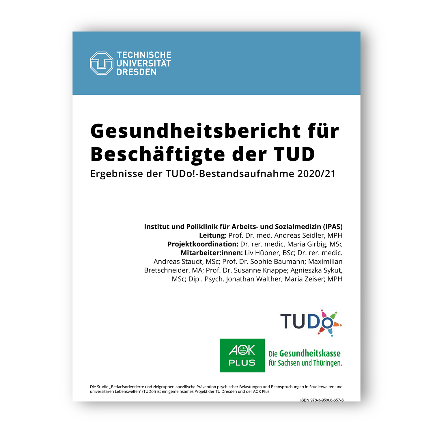 Cover "Gesundheitsbericht für Beschäftigte der TUD"; © THELEM